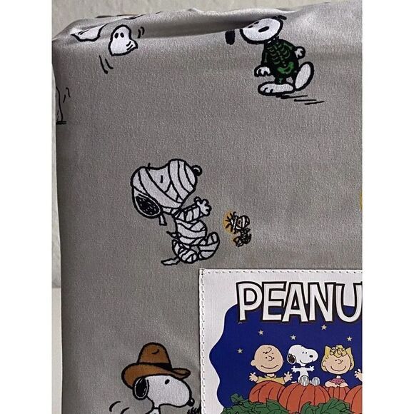 Peanuts Snoopy Halloween TWIN Sheet Set Pumpkin Cactus Cowboy Pumpkin NEW - Picture 3 of 16